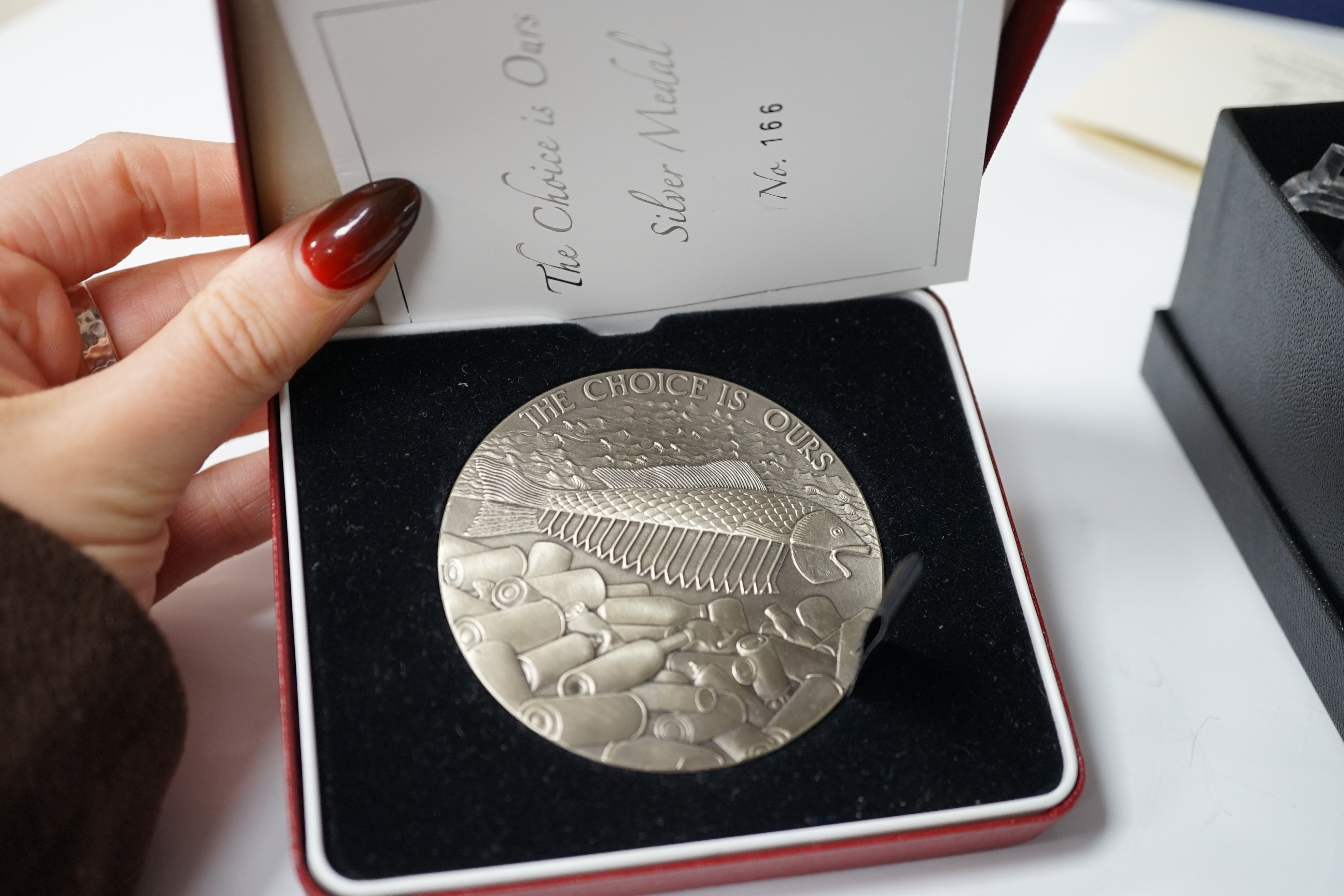 Six large QEII Royal Mint commemorative silver medals